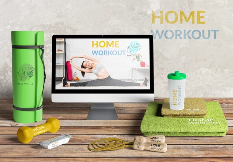 Getting ready for your online fitness classes – create a dedicated workspace.
